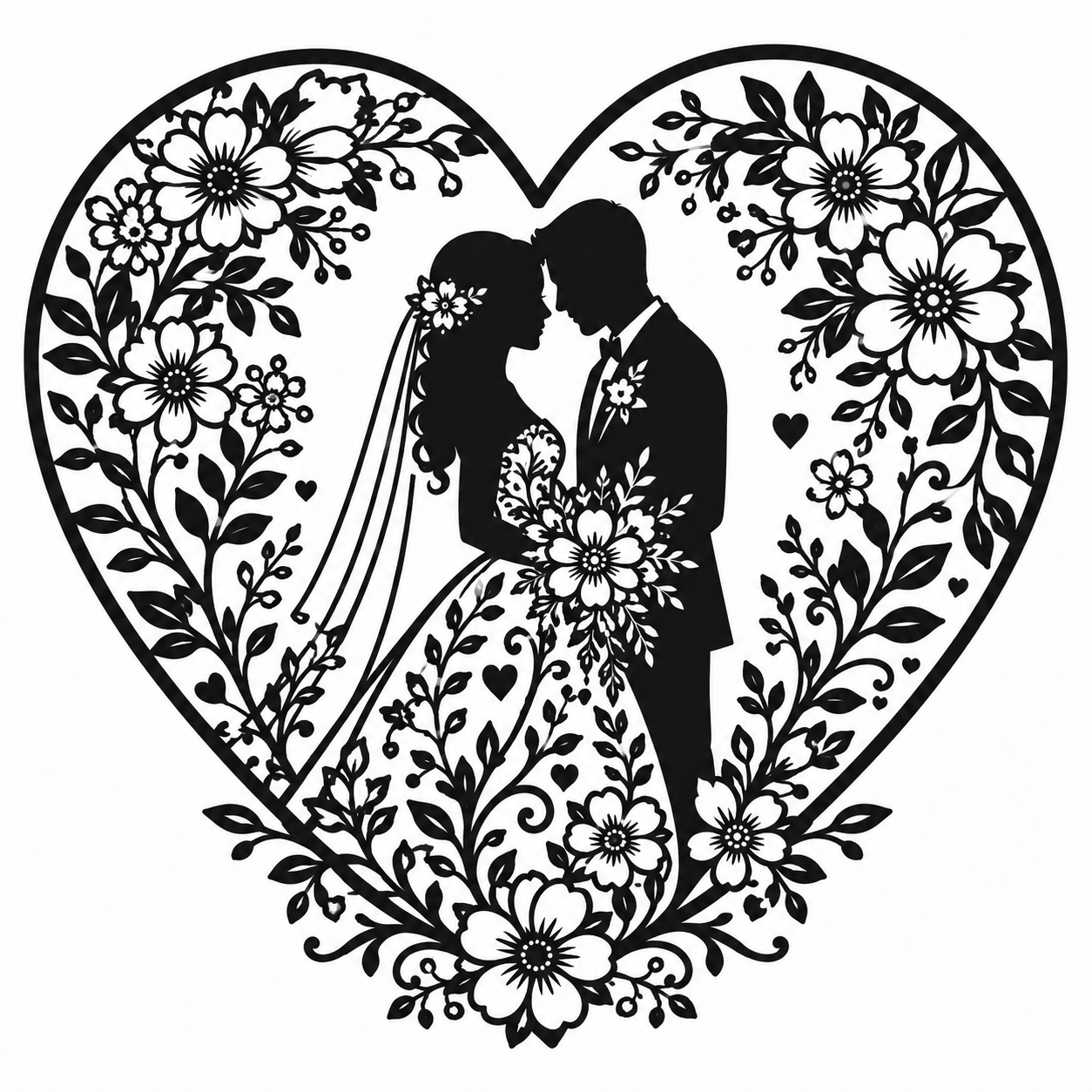 Intricate Wedding Heart SVG | Love & Marriage Cricut Cut File